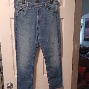 MOTHER Women's Light Blue Cropped Jeans